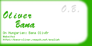 oliver bana business card